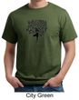 Mens Yoga Shirt Black Tree Pose Organic Tee T-Shirt