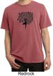 Mens Yoga Shirt Black Tree Pose Pigment Dyed Tee T-Shirt