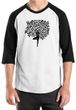 Mens Yoga Shirt Black Tree Pose Raglan Tee T-Shirt