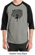 Mens Yoga Shirt Black Tree Pose Raglan Tee T-Shirt
