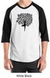 Mens Yoga Shirt Black Tree Pose Raglan Tee T-Shirt