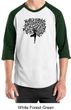 Mens Yoga Shirt Black Tree Pose Raglan Tee T-Shirt