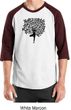 Mens Yoga Shirt Black Tree Pose Raglan Tee T-Shirt