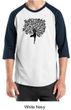 Mens Yoga Shirt Black Tree Pose Raglan Tee T-Shirt