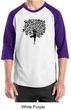 Mens Yoga Shirt Black Tree Pose Raglan Tee T-Shirt
