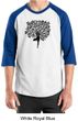 Mens Yoga Shirt Black Tree Pose Raglan Tee T-Shirt