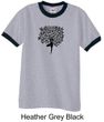 Mens Yoga Shirt Black Tree Pose Ringer Tee T-Shirt