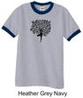 Mens Yoga Shirt Black Tree Pose Ringer Tee T-Shirt