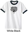 Mens Yoga Shirt Black Tree Pose Ringer Tee T-Shirt