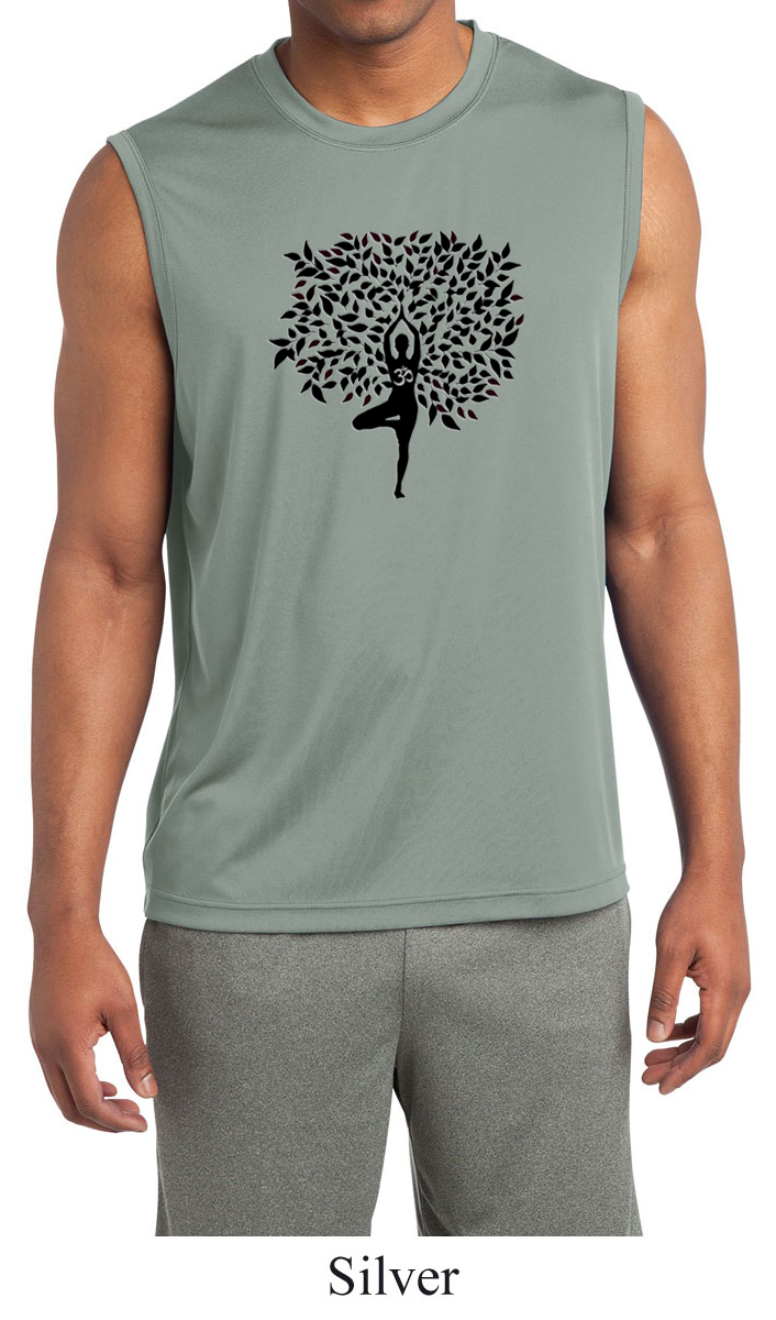 Yoga Clothing For You Men's Sleeveless Moisture Wicking Tee - Black Athletic Shirt - View #10