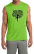 Mens Yoga Shirt Black Tree Pose Sleeveless Moisture Wicking Tee