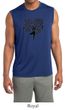 Mens Yoga Shirt Black Tree Pose Sleeveless Moisture Wicking Tee