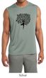 Mens Yoga Shirt Black Tree Pose Sleeveless Moisture Wicking Tee