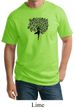 Mens Yoga Shirt Black Tree Pose Tall Tee T-Shirt