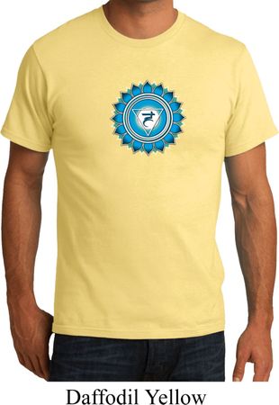 Mens Yoga Shirt Blue Vishuddha Organic Tee T-Shirt