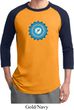 Mens Yoga Shirt Blue Vishuddha Raglan Tee T-Shirt