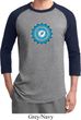 Mens Yoga Shirt Blue Vishuddha Raglan Tee T-Shirt