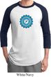 Mens Yoga Shirt Blue Vishuddha Raglan Tee T-Shirt