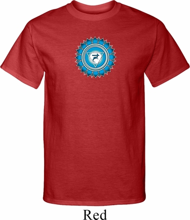 Mens Yoga Shirt Blue Vishuddha Tall Tee T-Shirt