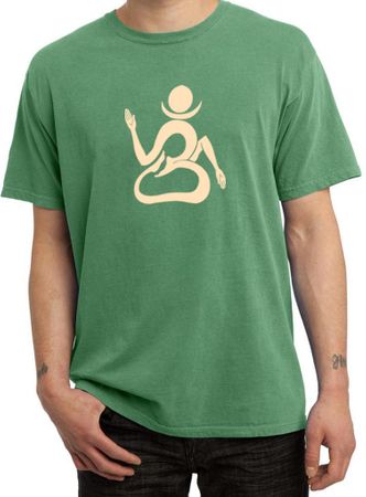 Mens Yoga Shirt Body OM Pigment Dyed Tee T-shirt
