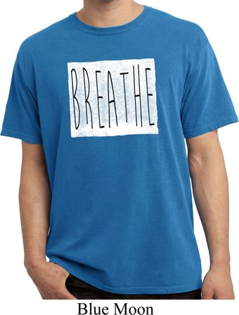 Mens Yoga Shirt Breathe Pigment Dyed Tee T-Shirt