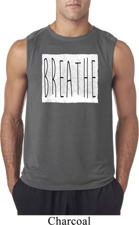 Mens Yoga Shirt Breathe Sleeveless Tee T-Shirt