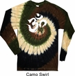 Mens Yoga Shirt Brushstroke Aum Long Sleeve Tie Dye Tee T-shirt