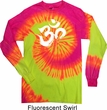 Mens Yoga Shirt Brushstroke Aum Long Sleeve Tie Dye Tee T-shirt