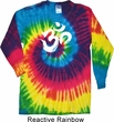 Mens Yoga Shirt Brushstroke Aum Long Sleeve Tie Dye Tee T-shirt