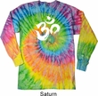 Mens Yoga Shirt Brushstroke Aum Long Sleeve Tie Dye Tee T-shirt