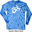 Mens Yoga Shirt Brushstroke Aum Long Sleeve Tie Dye Tee T-shirt