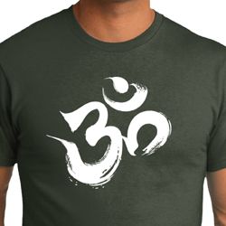 Mens Yoga Shirt Brushstroke Aum Organic Tee T-Shirt