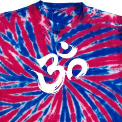 Mens Yoga Shirt Brushstroke Aum Patriotic Tie Dye Tee T-shirt