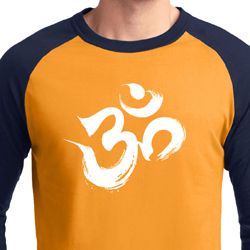 Mens Yoga Shirt Brushstroke Aum Raglan Tee T-Shirt