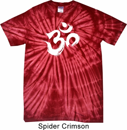 Mens Yoga Shirt Brushstroke Aum Spider Tie Dye Tee T-shirt
