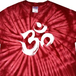 Mens Yoga Shirt Brushstroke Aum Spider Tie Dye Tee T-shirt