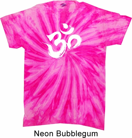 Mens Yoga Shirt Brushstroke Aum Twist Tie Dye Tee T-shirt