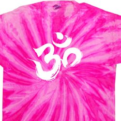 Mens Yoga Shirt Brushstroke Aum Twist Tie Dye Tee T-shirt