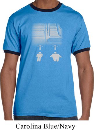 Mens Yoga Shirt Choices Carolina Blue/Navy Ringer Tee T-Shirt
