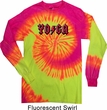 Mens Yoga Shirt Classic Rock Yoga Long Sleeve Tie Dye Tee T-shirt