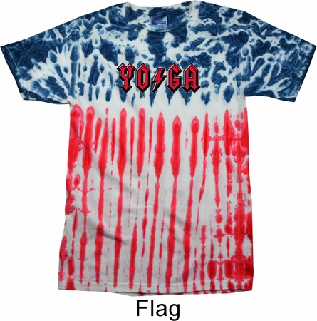 Mens Yoga Shirt Classic Rock Yoga Patriotic Tie Dye Tee T-shirt