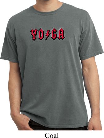 Mens Yoga Shirt Classic Rock Yoga Pigment Dyed Tee T-Shirt