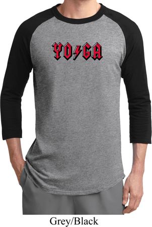 Mens Yoga Shirt Classic Rock Yoga Raglan Tee T-Shirt