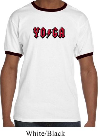 Mens Yoga Shirt Classic Rock Yoga Ringer Tee T-Shirt