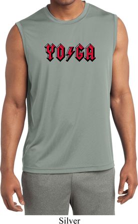 Mens Yoga Shirt Classic Rock Yoga Sleeveless Moisture Wicking Tee