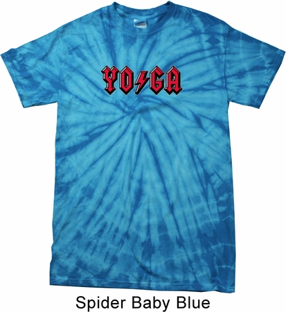 Mens Yoga Shirt Classic Rock Yoga Spider Tie Dye Tee T-shirt