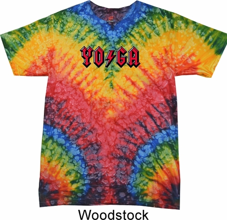 Mens Yoga Shirt Classic Rock Yoga Tie Dye Tee T-shirt