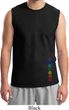 Mens Yoga Shirt Colored Chakras Bottom Print Muscle Tee T-Shirt