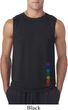 Mens Yoga Shirt Colored Chakras Bottom Print Sleeveless Tee T-Shirt