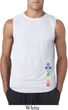 Mens Yoga Shirt Colored Chakras Bottom Print Sleeveless Tee T-Shirt